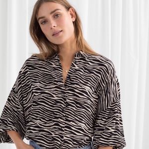 & OTHER STORIES Zebra print top size 4